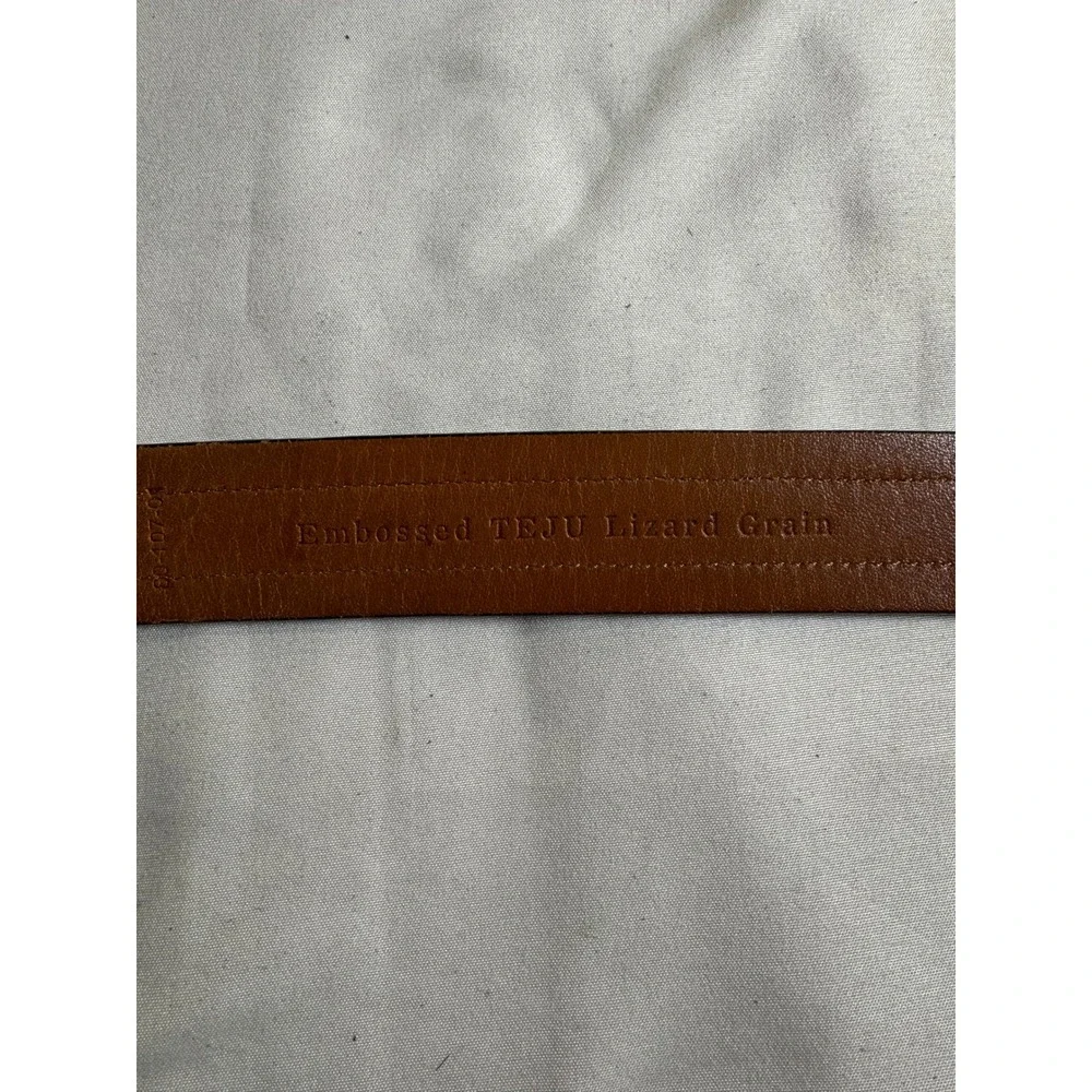 Arden Leather Co Mens Black Embossed Teju Lizard Grain Western Belt 3-Piece